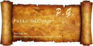 Peltz Günter névjegykártya